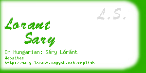 lorant sary business card