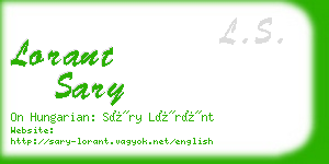 lorant sary business card